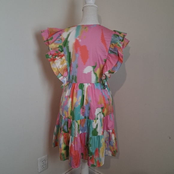 CROSBY by Mollie Burch Colorful Abstract Mini Cotyon Dress Size Medium - Picture 5 of 9